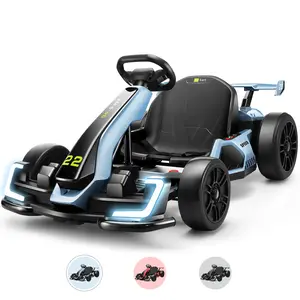Hikole Go Kart Electric Drift Kart Car, 24V Crazy Go Cart for Kids with Adjustable Seat, 3 Speed Mode, Fast 300W Motor, 8.5 MPH, Ride on Toys for Kids 6-12 Years Old volume control eva wheel