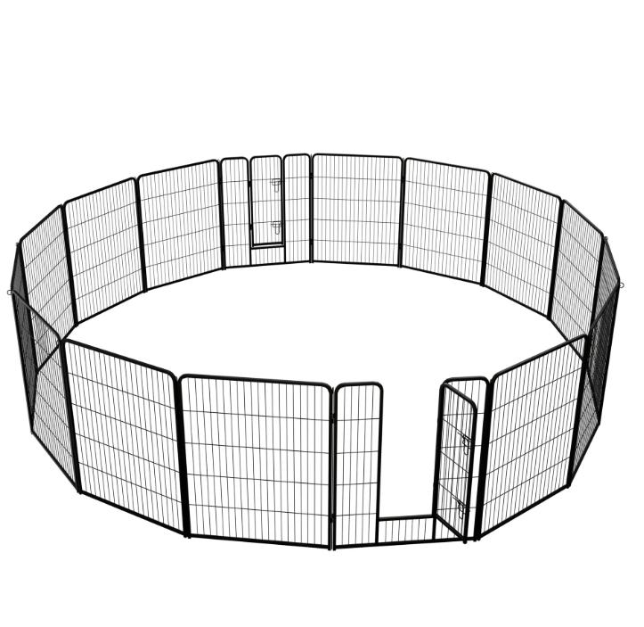 Dog Playpen, 40 Inch 16 Panels Large Space Dog Playpen with Door, Escape-Proof Outdoor Dog Exercise Pen for Yard & Training Playpens