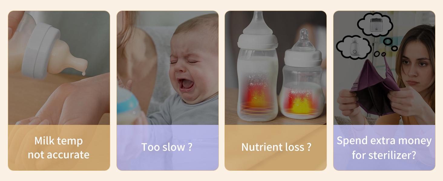 GROWNSY Baby Bottle Warmer, Mom's Best Choice,  Fast Baby Milk Warmer with Timer for Breastmilk or Formula, Accurate Temperature Control, Multifunctional Baby Bottle Warmers for All