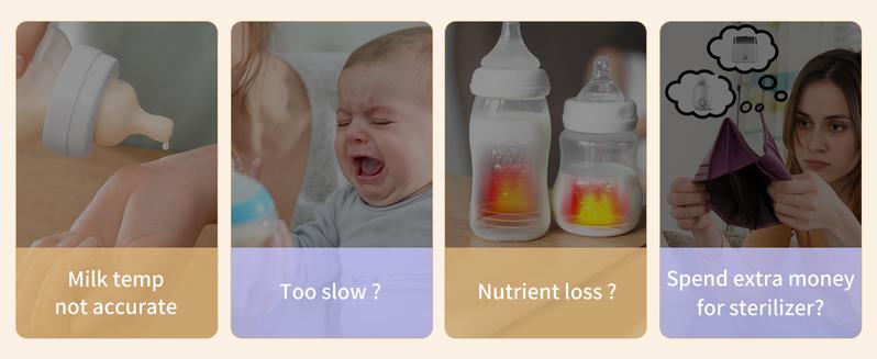 GROWNSY Baby Bottle Warmer, Mom's Best Choice,  Fast Baby Milk Warmer with Timer for Breastmilk or Formula, Accurate Temperature Control, Multifunctional Baby Bottle Warmers for All