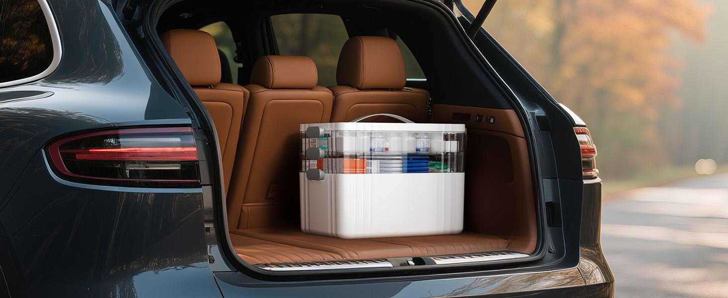 3-Tier Large Capacity Medicine Organizer Box with Removable Trays, Lockable Design & Carry Handle for Home First Aid