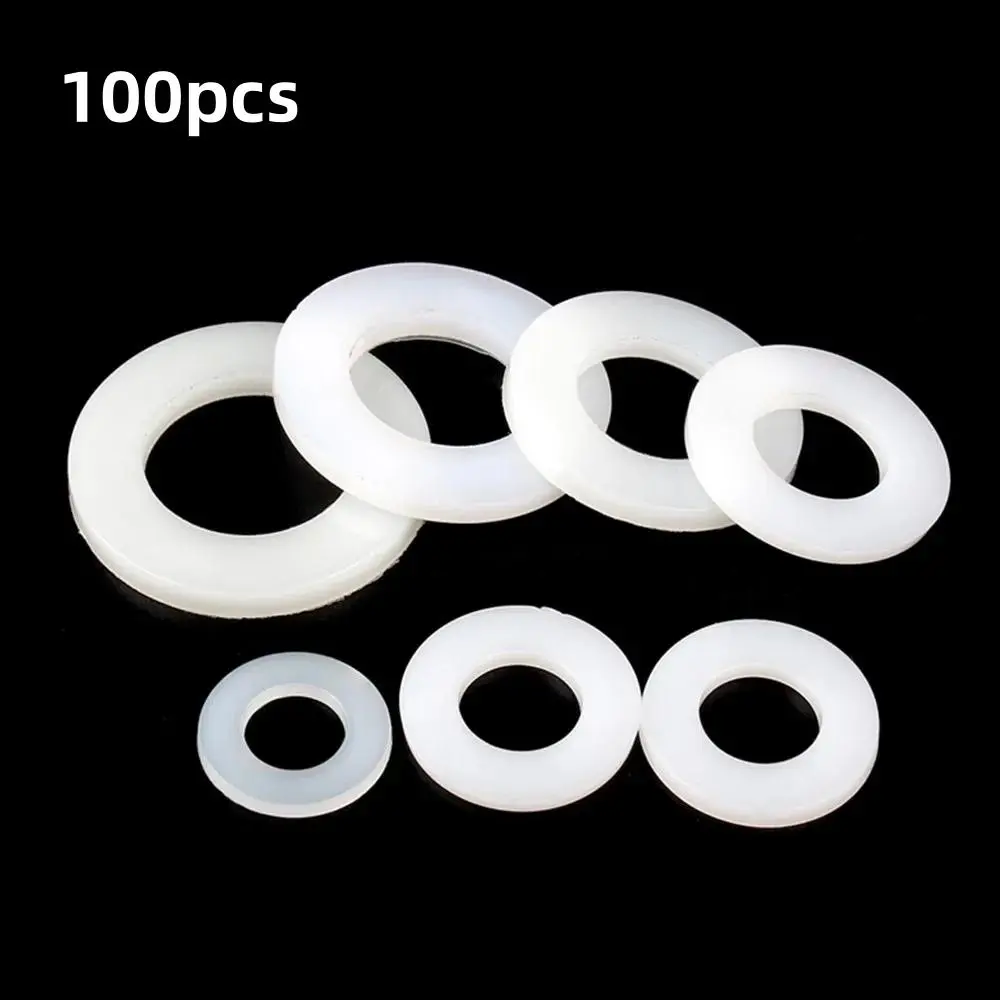 Silicone Gasket, 100pcs/set Heavy Duty Water Inlet Hose Gasket, Rubber Gasket, Sealing Gasket, Anti-leak Water Sealing Gasket, Plumbing Accessories, Parts