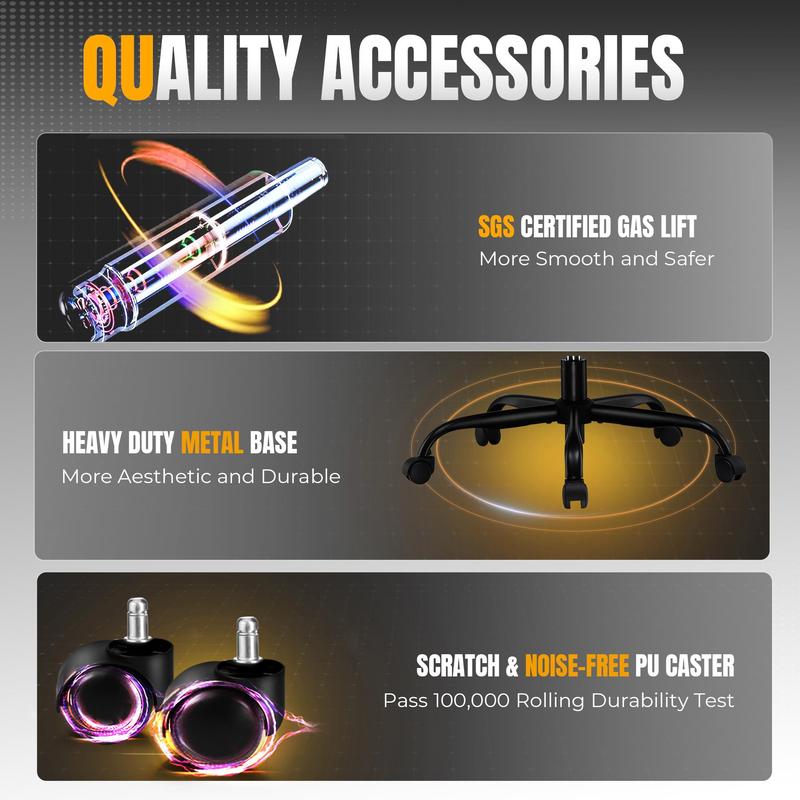 【2026 New Year Sale】GTPLAYER Office Gaming Chair, with Pocket Spring Cushion and Memory Foam Lumbar Pillow, Desk Chair Reclining, Mesh Swivel Rolling Task Chair Furniture Ergonomic