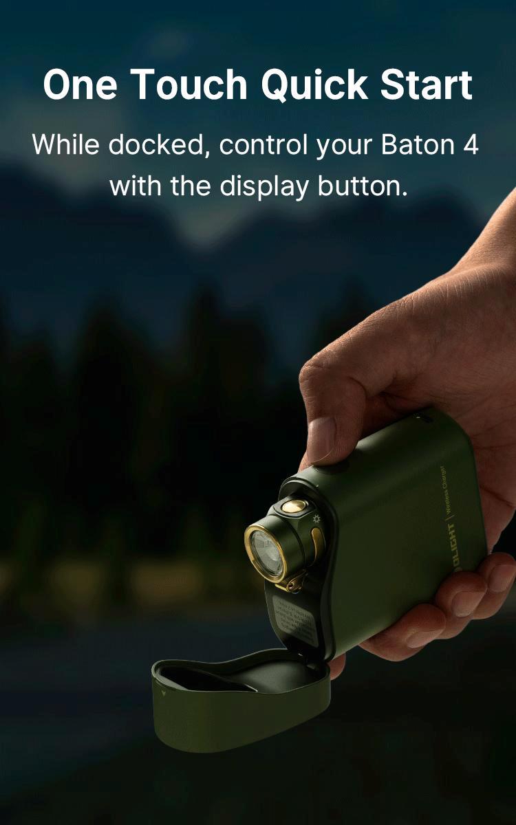 OLIGHT Baton4 Rechargeable EDC Flashlight, LED Pocket Flashlight 1300 Lumens with Magnetic Charging Cable, Small Powerful Bright Flashlight IPX8