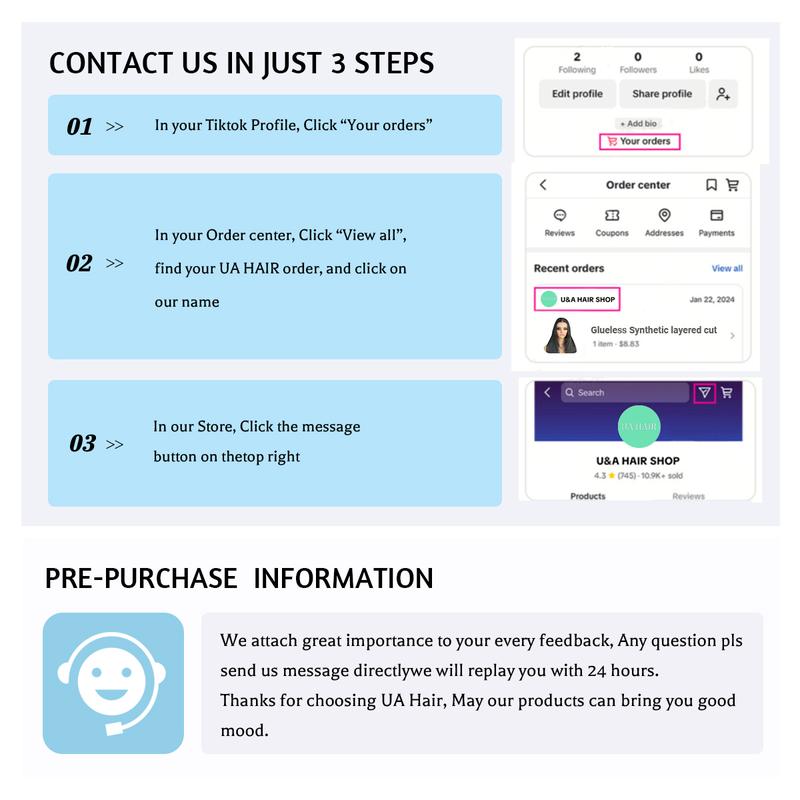 Ua Hair 9x7 Glueless Synthetic Lace Front Wig Wear And Go Pre Plucked Pre Cut Straight Wig Vivid Self Growing Clean Hairline with Tiny Knots  Heat Resistant Fiber Natural No Glue Wig