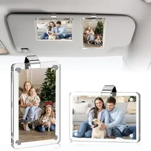 2pcs Car Picture Holder for Sun Visor Magnetic “2.36"x3.5" Car Visor Photo Clip Car Photo Frame Clip for Sun Visor Car Sun Visor Photo Holder Car Interior Accessories for Car Stowing & Tidying Car Organization Supplies