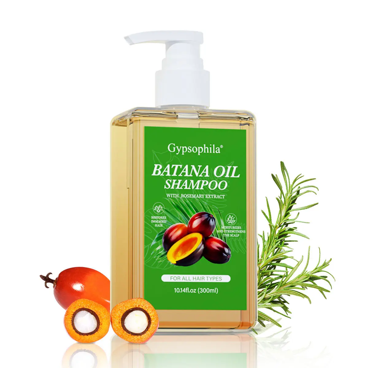 Gypsophila Batana Oil Anti-Thinning Treatment with Rosemary Extract, Strengthening & Volumizing Formula for All Hair Types, Sulfate-Free Hair Care, 10.14 oz, Anti Thinning Shampoo, Cleanser, Gentle, Repair, Liquid, Anti-Hair Loss,back to school