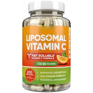 DACHA Natural Liposomal Vitamin C - 1700mg, 200 Capsules, Immune System & Collagen Booster, High Absorption Fat Soluble VIT C, Buffered, Skin Vitamins, Vegeterian, Vegan