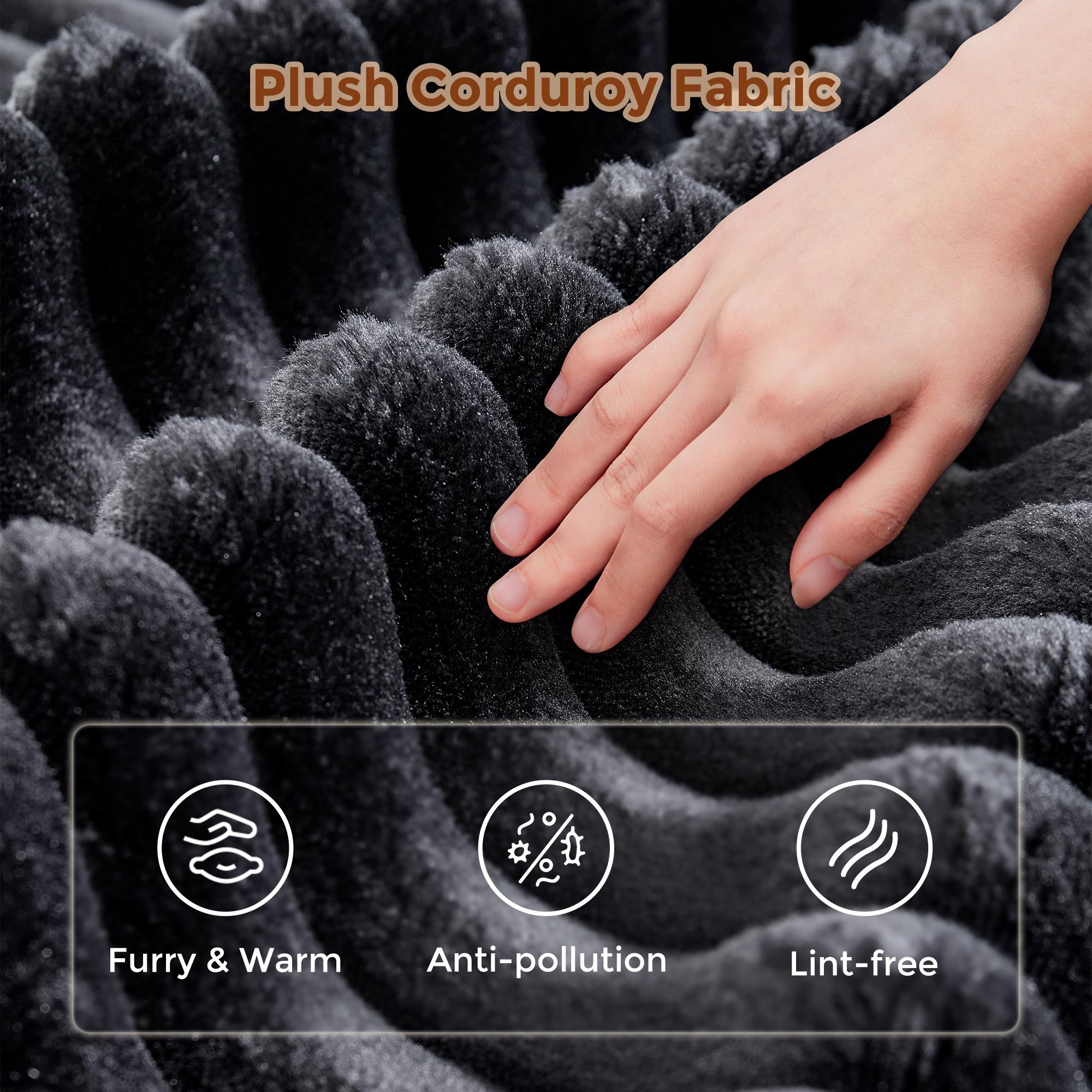 CAODOC Cloud Couch with U Shaped Couch, Oversized Modern Modular Sectional Sofa Set with Deep Seat, Plush Corduroy Upholstered Couches for Living Room Bedroom, No Assembly Required, 3 Seater