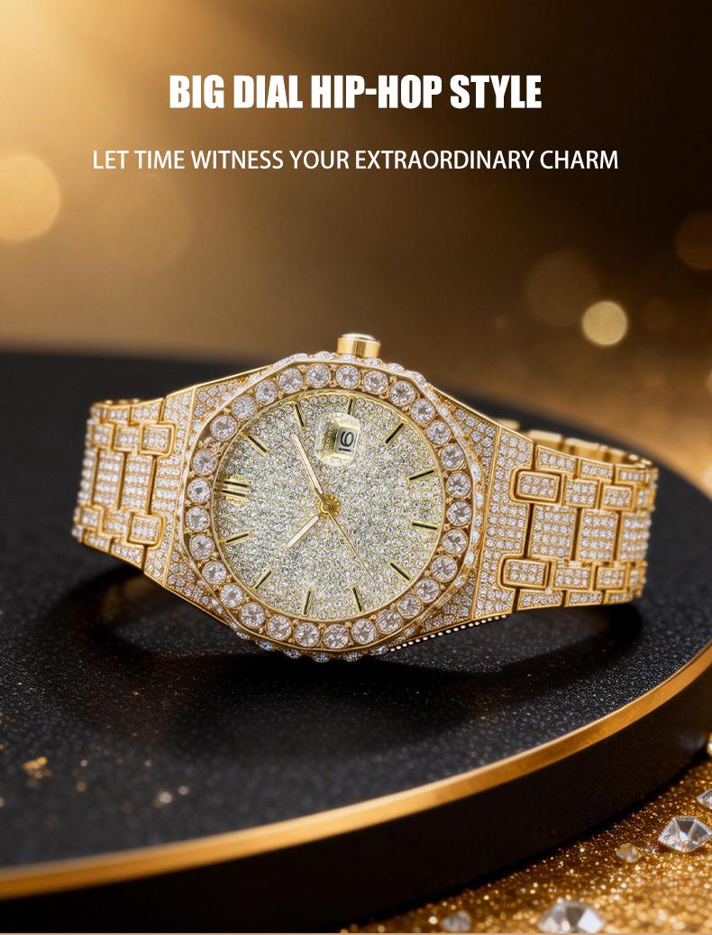 Luxury Rhinestone Embellished Jumpstart sale Classic round dial -Dial Quartz Watch with Gift BoxIncluded Fashion Timeless Classic Watch Holiday Haul  Flash Sale diamond men  Shine at work, lead with brilliance.