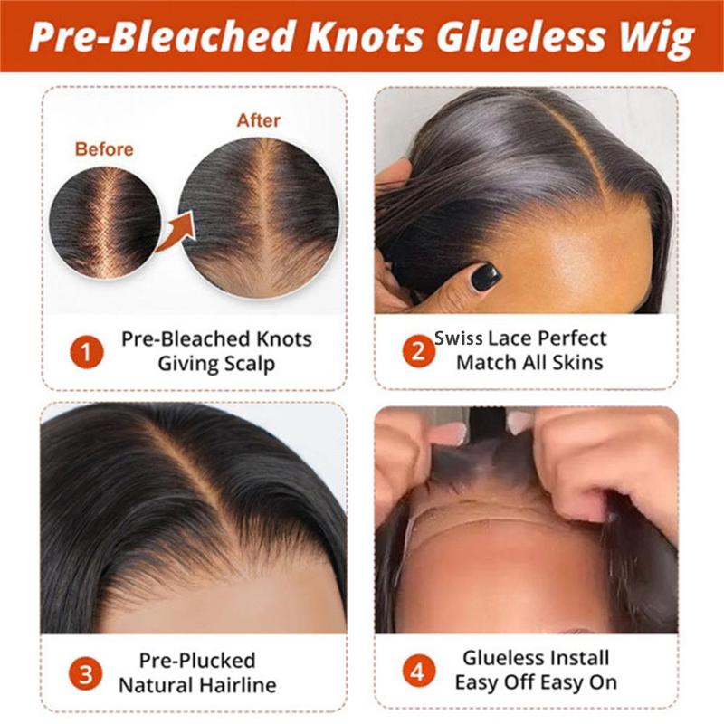 Wiggins Hair Ready And Go Glueless Wigs Human Hair Loose Body Wave 5x7 Lace Closure Wig Pre Cut Pre Bleached Pre Plucked Hairline
