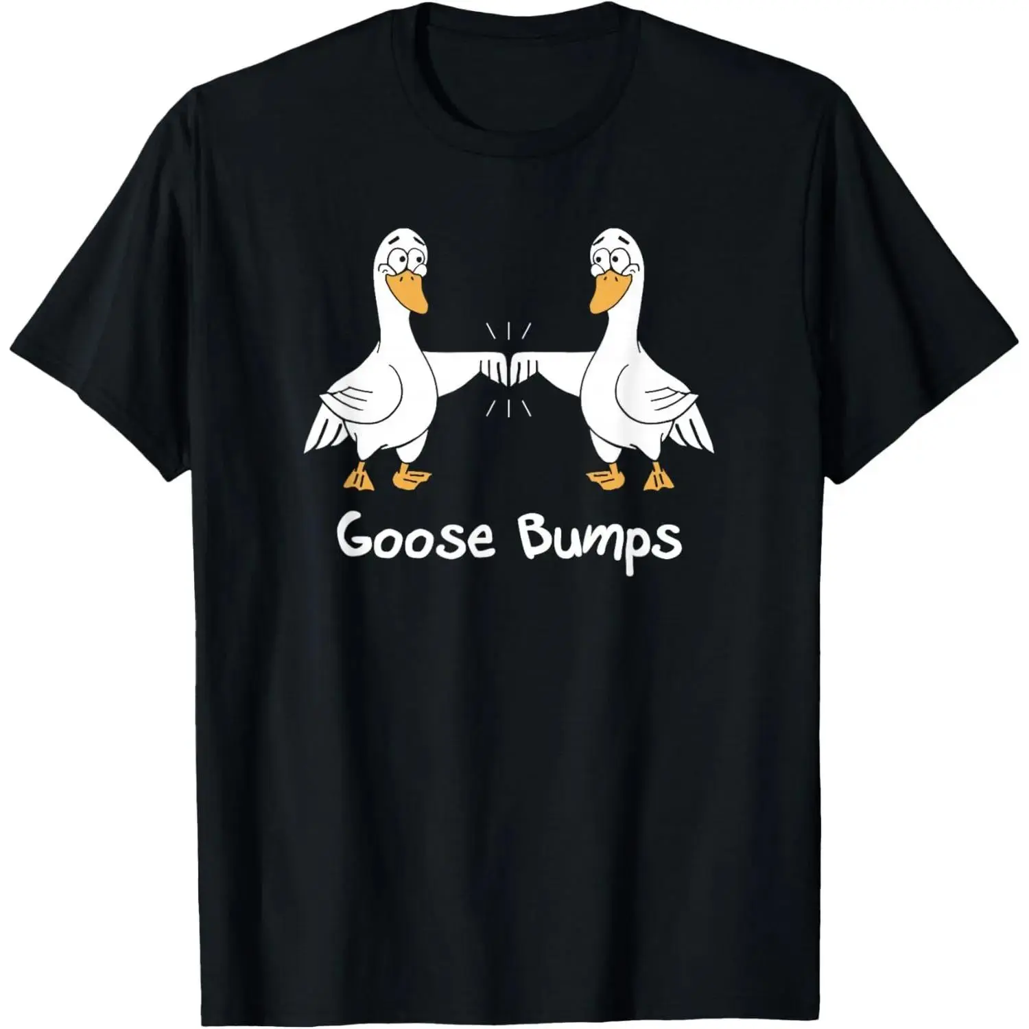 Men's Short-Sleeve Cotton Fabric Top, Goose Bumps Funny Silly Goose Fist Bump Friends T-Shirt