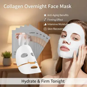 LUHEZR Original Collagen Overnight Hydrogel Face Mask 5 Sheets Anti-Aging Firming Wrinkle Repair Skin Recovery Elasticity Boost Intensive Moisture
