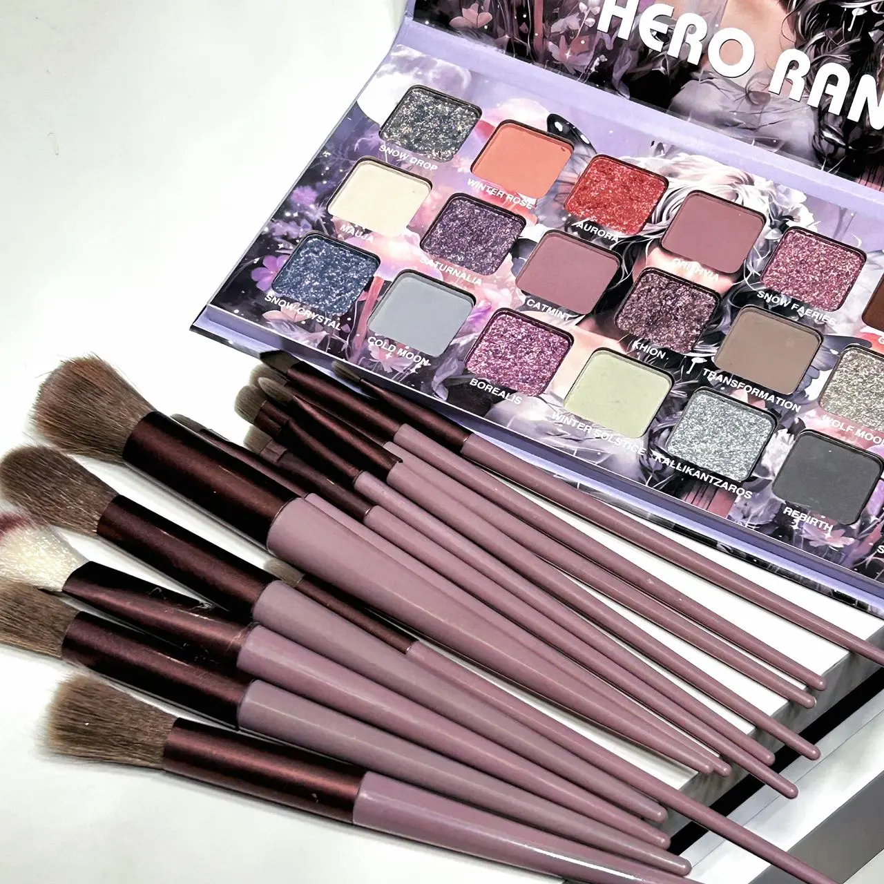 Animated Floral Fairy 21-Color Eyeshadow Palette with Brush Set - Pearl Shimmer, Matte & Metallic Finishes - Beginner-Friendly, Silky Smooth Smudge-Proof, Long-Lasting & Easy Removal - Seasonal Fall-Winter Shades for Holiday Makeup - Great Gift Idea！,