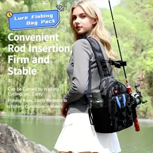 1pc Heavy-Duty Large Fishing Lure Bag/Pack with Multi-Pocket Organization, Padded Strap & Camouflage Design - Suitable for Rods, Bait, Hooks - Ideal for Camping, Fishing Trips - Perfect Gift for Anglers (Outdoor Gear)