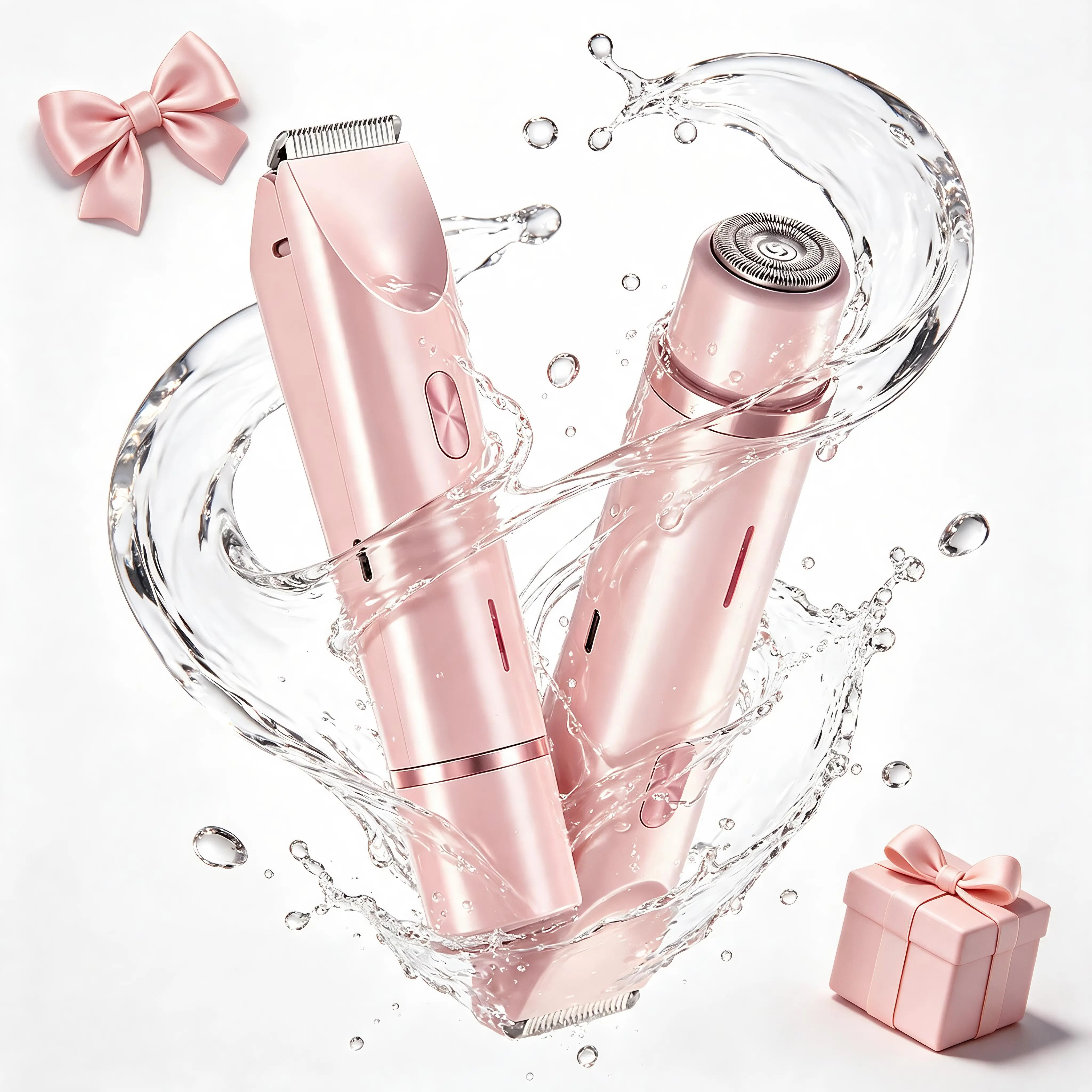 2-in-1 Dual Head Electric Shaver for Women, USB Rechargeable Waterproof Portable Trimmer, for Underarm Leg Face Bikini Line, Travel Size Self Care Gift for Women Back to School