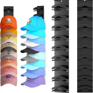 Hat Organizer for Baseball Caps 2Pack,Hat Rack for Wall with Strong Adhesive,compact Cap Organizer Storage Multilayer,Hold up to 20 Hats,Two Mounting Options,for Closet Door Bedroom-unique gifts for hat lovers