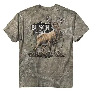 Busch Light - Camo Blaze T-Shirt For Men, Realtree Camo Washed Shirt, Busch Light Beer Shirt, Camo Shirt For Men Casual Breathable, Gift For Men
