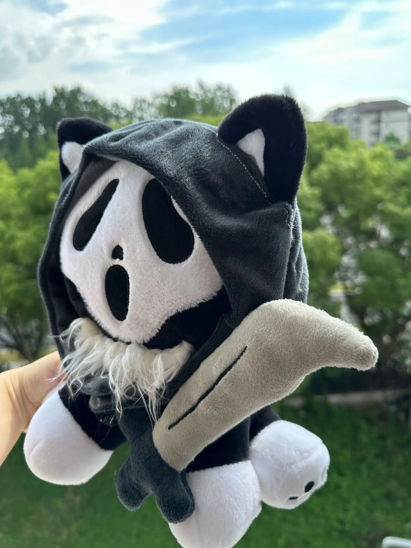 Halloween Plush Toy, Ghost Cat Plush, Black Cat Stuffed Animal, Gothic Cat Doll, Spooky Plush, Halloween Decorations, Cute Horror Gift
