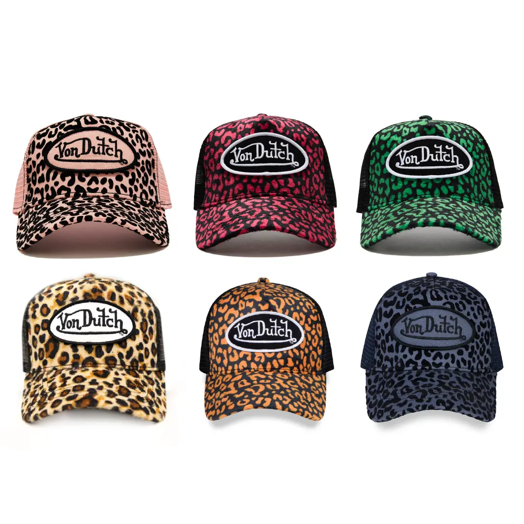 Von Dutch Velvet 'Cheetah' Trucker Hats  – All Styles