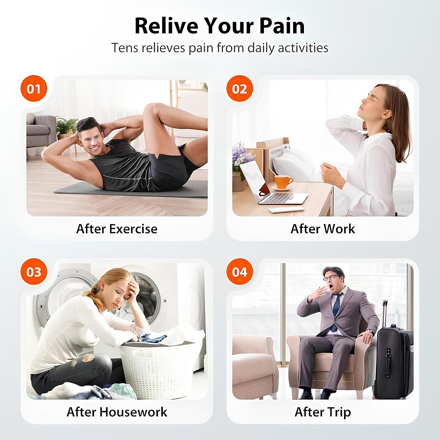 TENS Unit Muscle Stimulator for Pain Relief Therapy Electronic Muscle Relaxer for Shoulder Back & Neck Pain Relief Electronic Pulse Massager