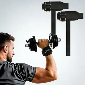 2pcs Wrist Straps for Weightlifting Deadlifting, Gym Lifting Straps with D Rings for Cable Machine Workout, Gym Straps for Bodybuilding Weightlifting Deadlifting