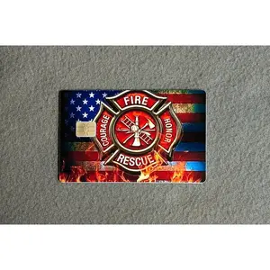 Fire Rescue Credit/Debit Card Sticker, Skin, Cover durable vinyl