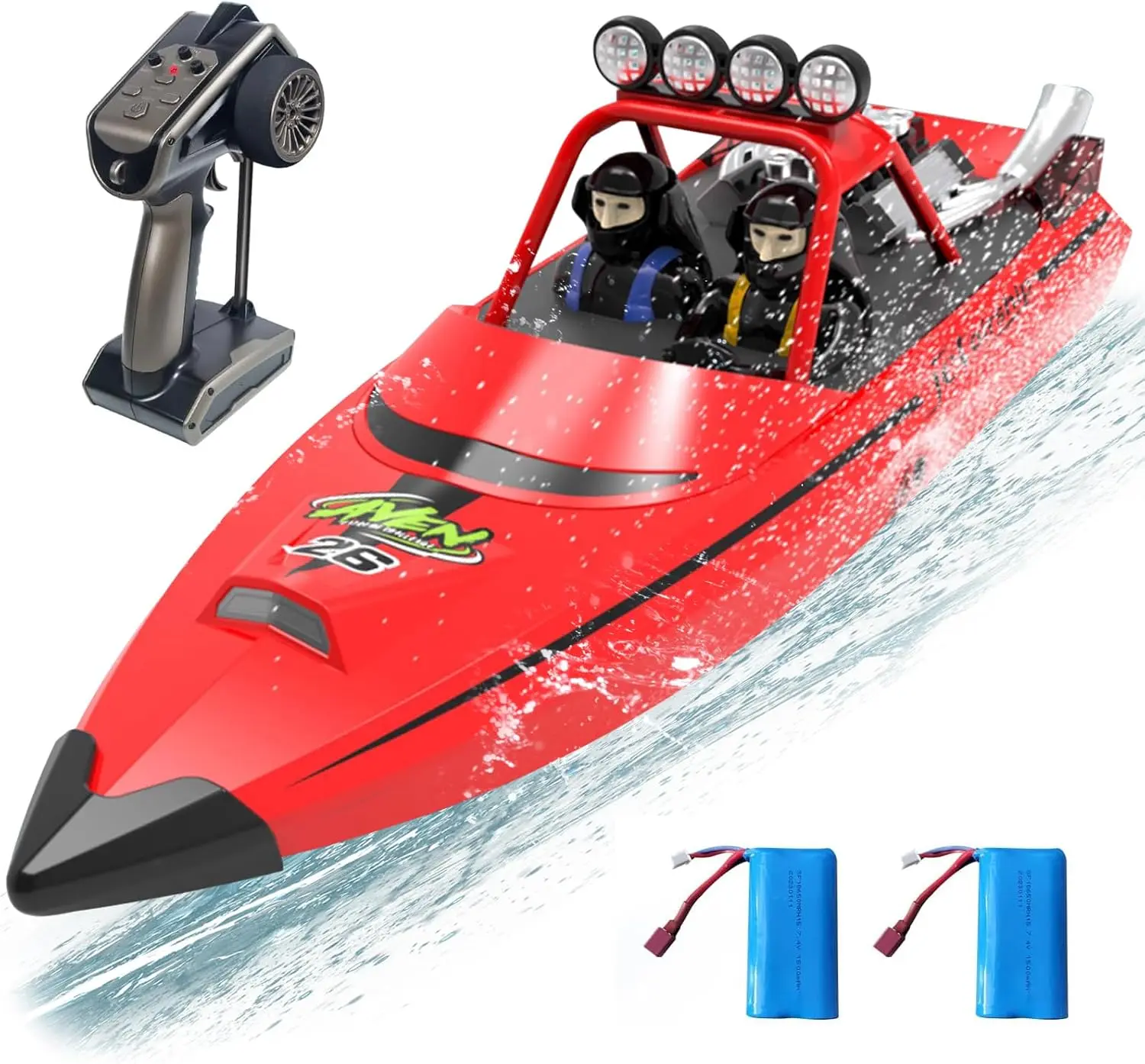 High Speed ARRIS RC Jet Boat, Self-Righting Waterproof Boat with 2 Batteries, Safe Jet Design for Pool & Lake Fun Remote Control Boat