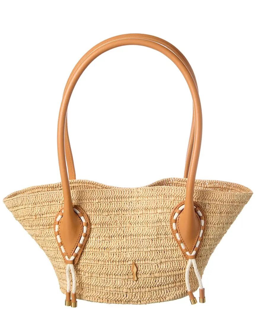Christian Louboutin Venus Mini Raffia & Leather Tote