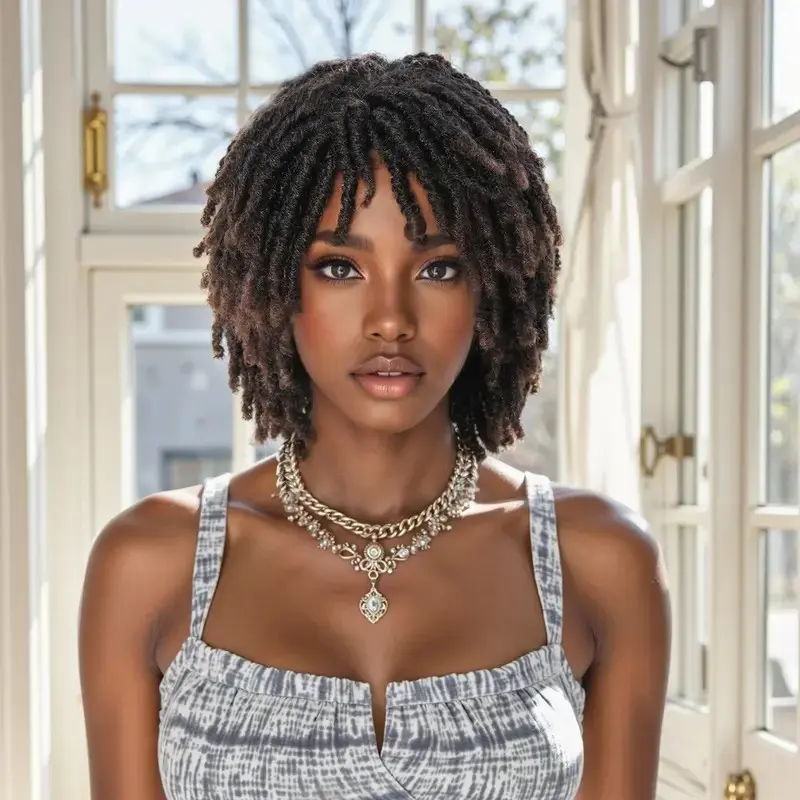 Dreadlock Wig Short Twist Wigs for Women and Men Afro Curly Synthetic Wig Faux Locs Braided Crochet Hair Wig Thanksgiving Christmas Gifts
