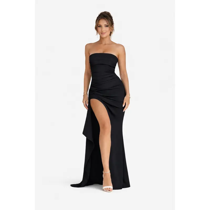maroon dress long sleeve Elizabeth K GL1506 Prom Dress - Navy