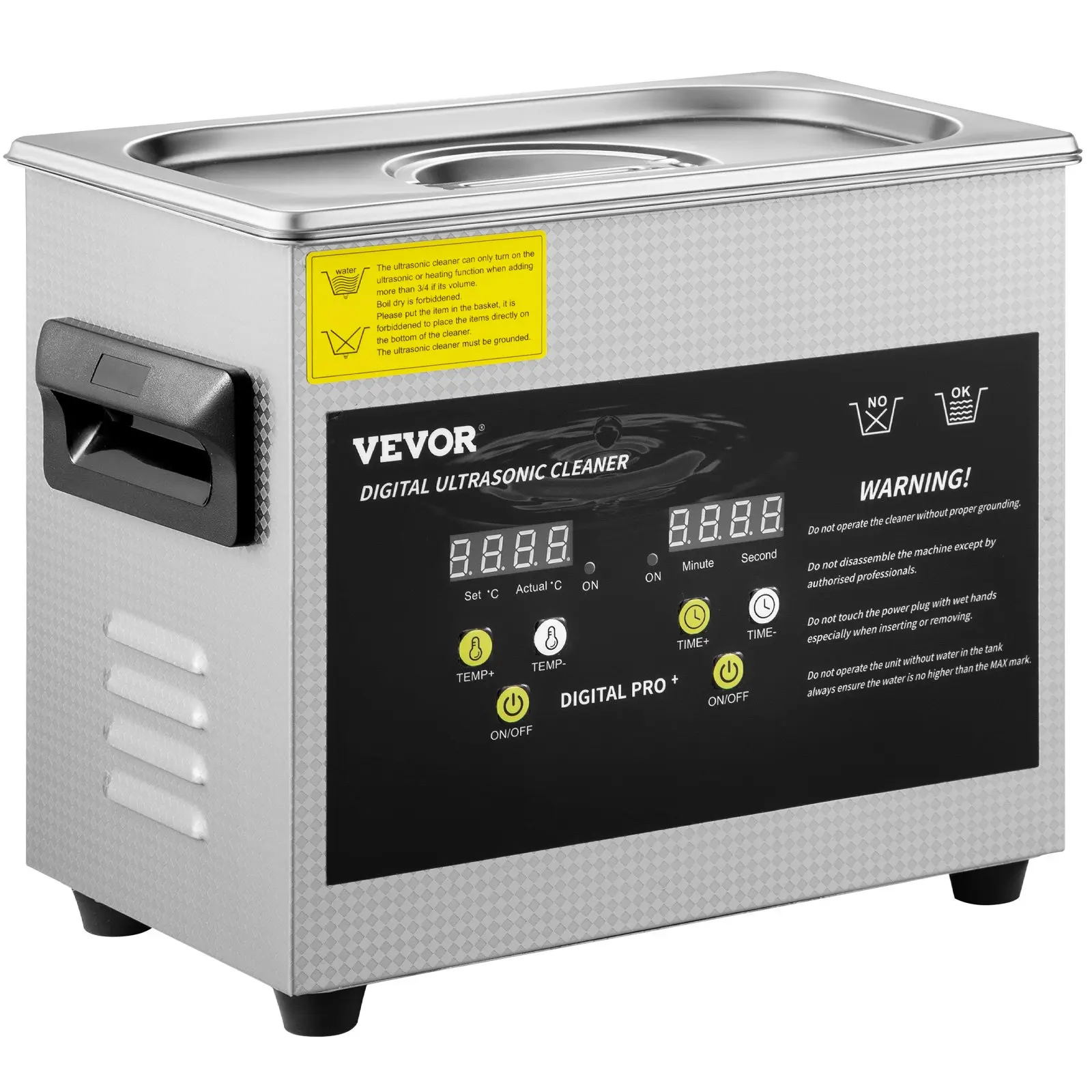Upgraded Ultrasonic Cleaner Professional Digital Lab Ultrasonic Parts Cleaner with Heater Timer for Jewelry Glasses Parts Cleaning