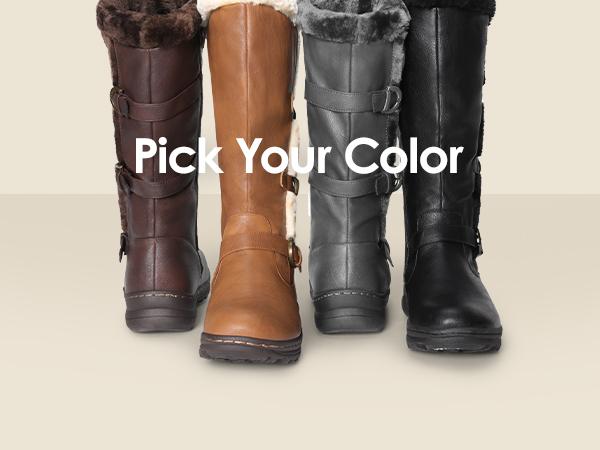 Dream Pairs Women's Wide Calf Snow Knee High Boots