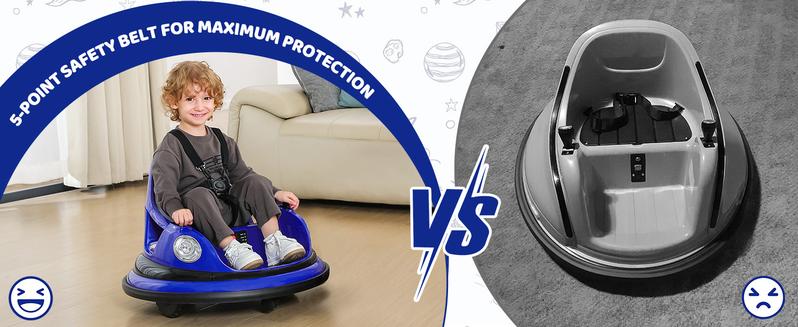 Dripex 12V Bumper Car for Toddlers, Kids Electric Ride-On Toys W/Remote, 2 Speeds, 360° Spin, LED Lights, Music & DIY Stickers, Gift for 3-6 Boys Girls