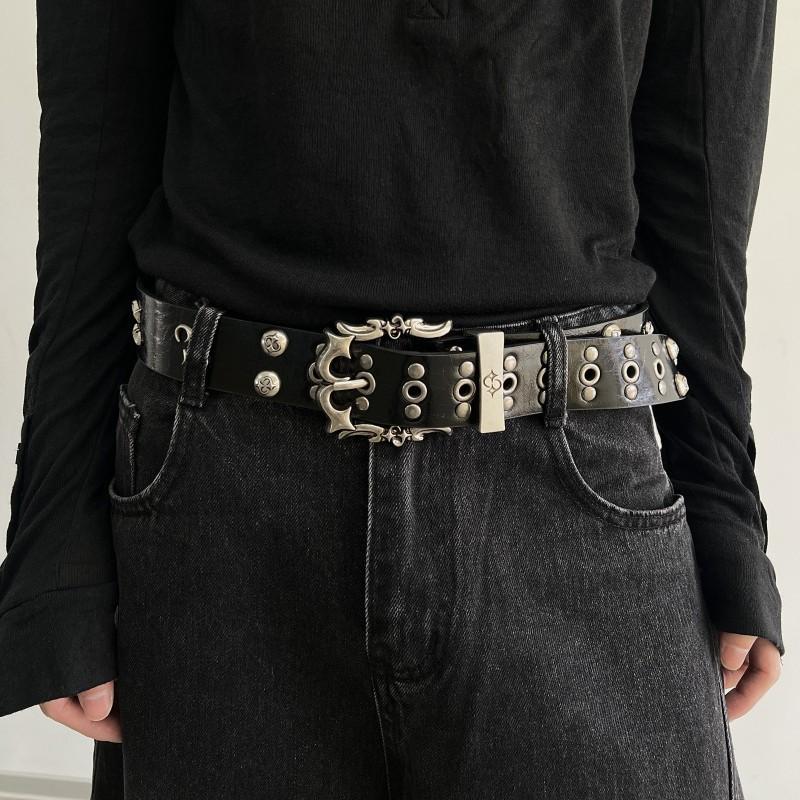 Punk Style Decorated PU Belt with Buckle, Fashion Cross Design Y2k Belt for Party, Daily Clothing Decor, Trendy Versatile & Exquisite Belt for Birthday Gift for Women Men Punk Style Decorated PU Belt with Buckle, Fashion Cross Design Y2k Belt for Party, Daily Clothing Decor, Trendy Versatile & Exquisite Belt for Birthday Gift for Women Men