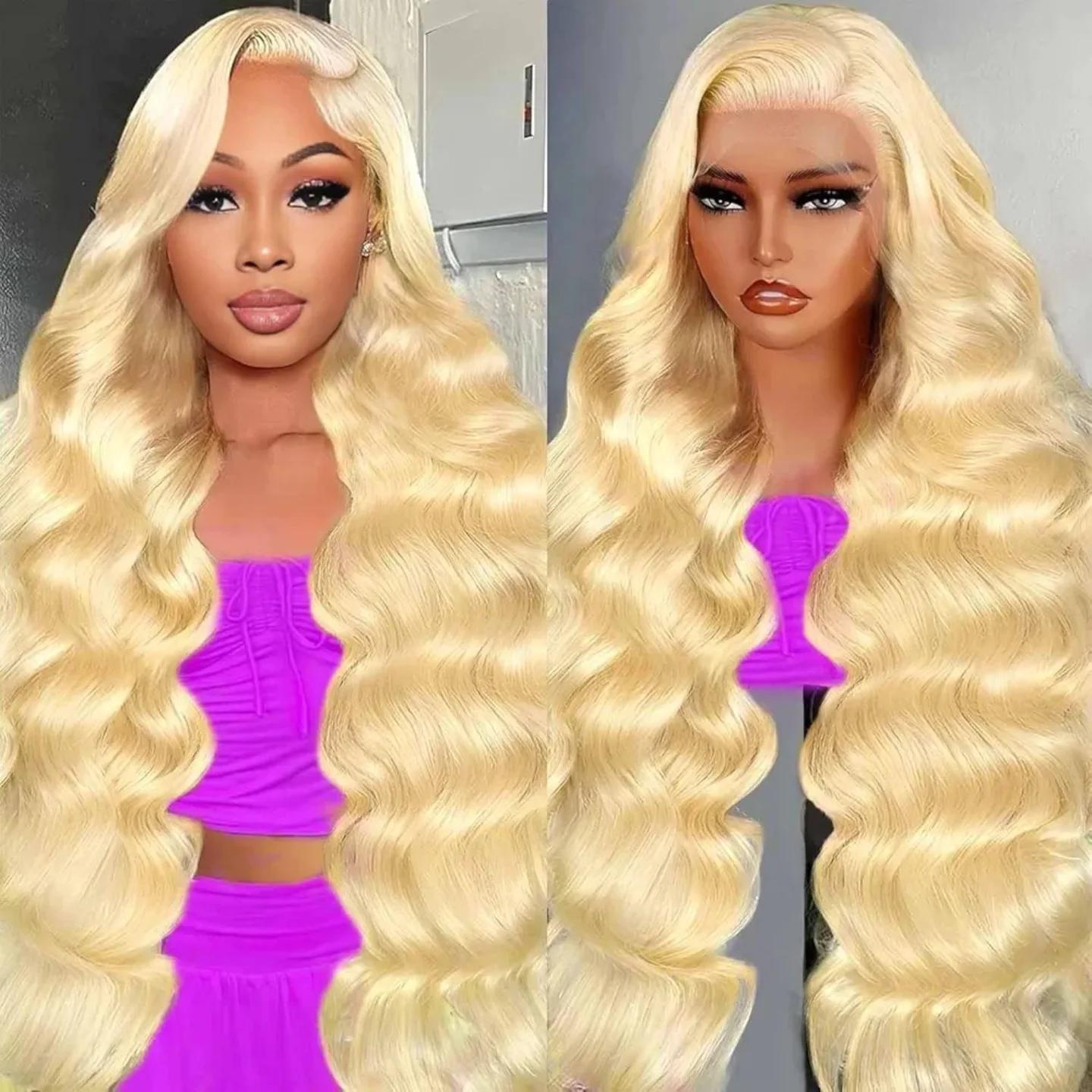 613 Blonde Lace Frontal Wig 13x6 HD Transparent Human Hair Wig For Women Can Be Dyed Pre Plucked With Natural Hairline Colored Wig