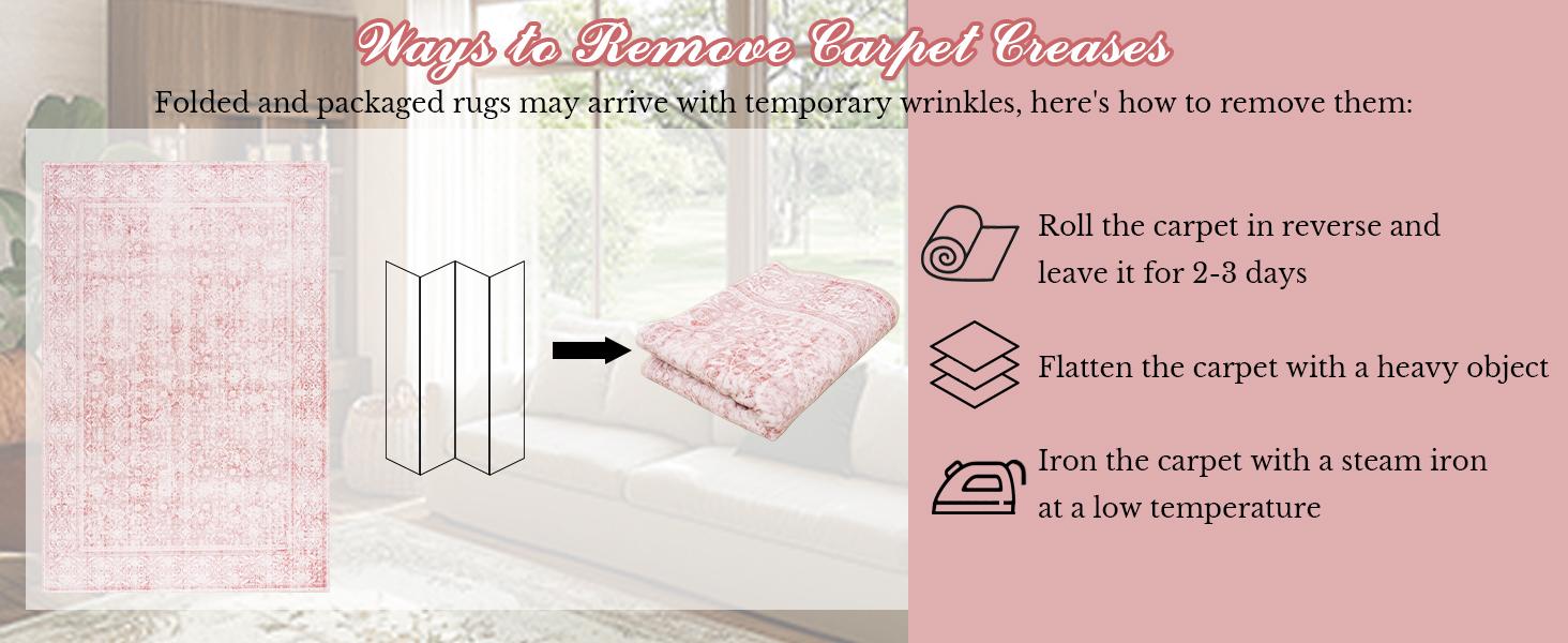 Washable Vintage floral Area Rugs for Living Room, Neutral Boho Printed Floral Extra Large Area Rug,Soft Indoor Low Pile Non Slip Rug for Kitchen Laundry Room Playroom Home Decor Aesthetic,Pink