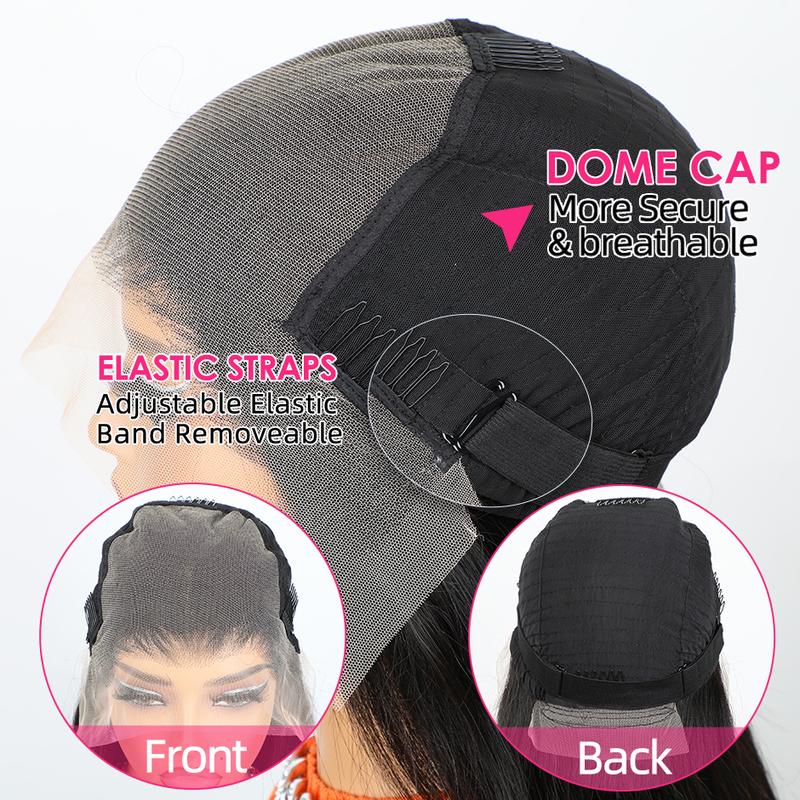 More Face 13x6 Straight Lace Frontal Wigs Human Hair Transparent Lace Front Wig Pre Plucked with Baby Hair