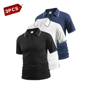 3-Pack Quick-Dry Polos Breathable Sweat-Wicking Sports Shirts for Court & Everyday Wear Versatile Athletic Tops Great Holiday Gift for Active Types