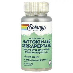 Solaray Nattokinase Serrapeptase, Enteric Coated, 30 VegCaps