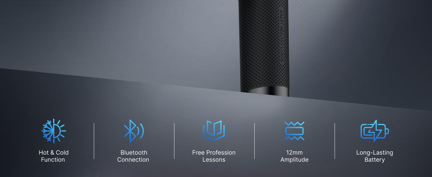 RENPHO Massage Gun Deep Tissue with Heat and Cold, Percussion Muscle Massage Gun Bluetooth with 12mm Amplitude, Handheld Massager Gun, Spring Glow Up Power+ Thermacool