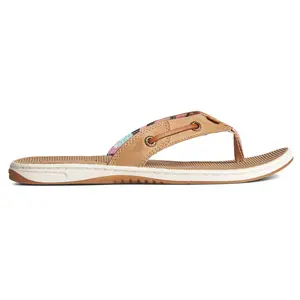 Sperry Womens Seafish Coral Floral Flip Flops Casual Sandals Casual - Brown