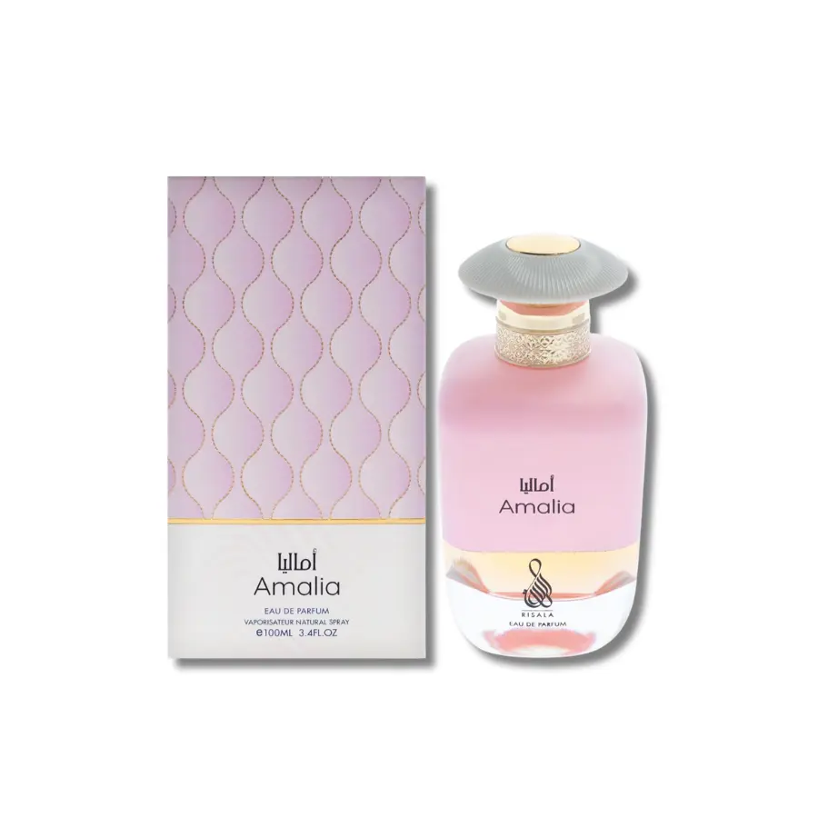 Risala Amalia Eau de Parfum Spray for Women, Elegant Floral-Rose and Vanilla Perfume with Fruity Litchi & Musk Notes, 3.4 fl oz, Vanilla Perfumes, Signature Scent, Deep Floral Perfume, Perfumes For Women