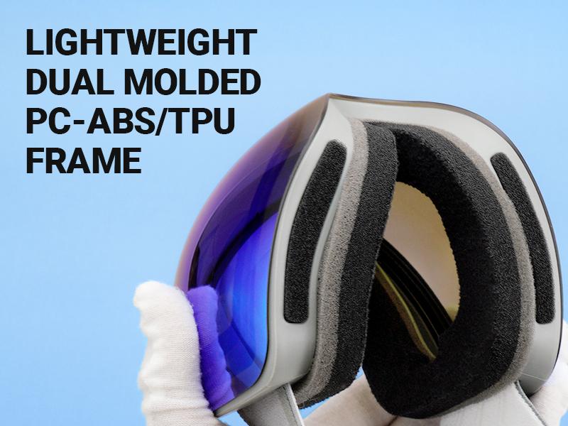 MEELOOG Ski Goggles Frameless OTG Snowboard Goggles Anti-fog 100% UV400 Protection for Men Women with Double-layer Spherical Lenses & Non-slip Strap MEELOOG Ski Goggles Frameless OTG Snowboard Goggles Anti-fog 100% UV400 Protection for Men Women with Double-layer Spherical Lenses & Non-slip Strap