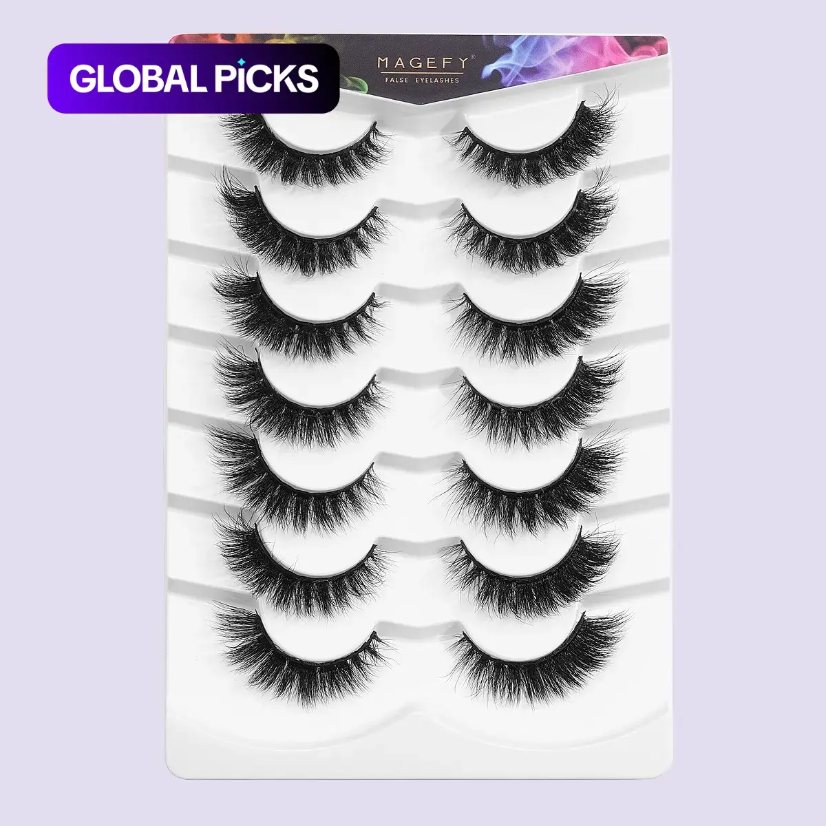 MAGEFY 7 Pairs 3D False Eyelashes, Fluffy Volume Fake Lashes, Lightweight Eye Makeup Tools