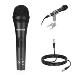 NEEWER NW-040 Cardioid Dynamic Microphone with Cable, Wired Vocal Microphone for Podcast, Live Streaming, Recording, Karaoke & Studio Use (Black)