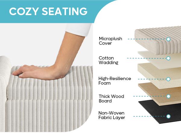 Pinmoco Storage Ottoman Bench - Upholstered Corduroy Entryway Bench for Living Room & Bedroom - Versatile Design for Comfort and Style
