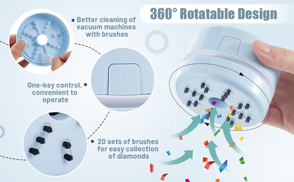 Mini Table Desktop Sweeper Organizer Clean Art Beads Crumb Diamond Painting Tool Drill Quicker Picker for Spilled Diamonds 5d Painting Accessories Vacuum Cleaner