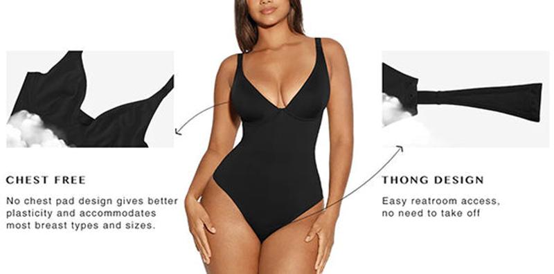 FeelinGirl Women V Neck Bodysuit Thong Tummy Control Shapewear Basic Fabric Fashion Womenswear Springtok Vneck FeelinGirl Women V Neck Bodysuit Thong Tummy Control Shapewear Basic Fabric Fashion Womenswear Springtok Vneck