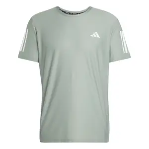 adidas Mens Own The Run Crew Neck Short Sleeve Casual Tops Casual - Green